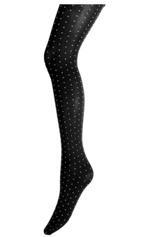 BLACK COLOUR STRØMPEBUKS, ANNA BLACK DOT