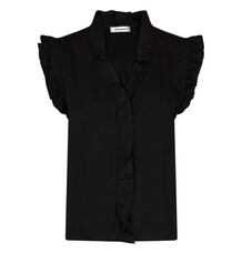 CO' COUTURE TOP, SUEDA FRILL BLACK