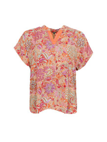 BLACK COLOUR TOP, LUNA ANDREA PACIFIQUE ORANGE MIX
