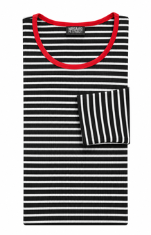 NØRGAARD PÅ STRØGET T-SHIRT, 101 KAY BLACK/ECRU/RED