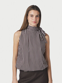 NEO NOIR TOP, VEDA STRIPE DARK BROWN