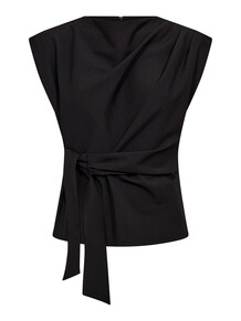 CO' COUTURE TOP, NOLAN PLEAT BLACK