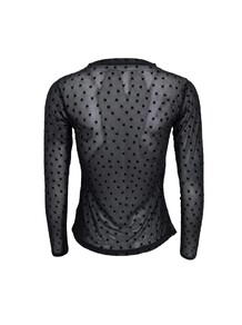 BLACK COLOUR T-SHIRT, ISOLE LOVE MESH BLACK