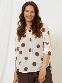 MARTA BLUSE, 851928 RIVA BROWN