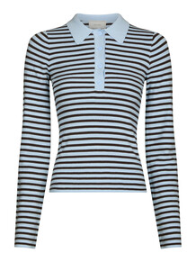 NEO NOIR POLO STRIK, FANNYA LIGHT BLUE STRIPE