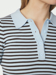 NEO NOIR POLO STRIK, FANNYA LIGHT BLUE STRIPE