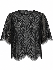 CO' COUTURE BLUSE, LETI LACE BLACK