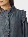 NEO NOIR SKJORTE, CHACHA CHAMBRAY STRIPE BLOUSE