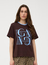 GOSSIA T-SHIRT, BAS CHOCOLATE/BLUE