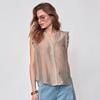 CO' COUTURE TOP, REGGIE FRILL TAUPE