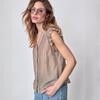 CO' COUTURE TOP, REGGIE FRILL TAUPE