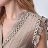 CO' COUTURE TOP, REGGIE FRILL TAUPE