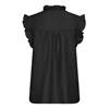 CO' COUTURE TOP, TASSY FRILL BLACK