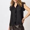 CO' COUTURE TOP, TASSY FRILL BLACK