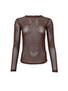 BLACK COLOUR, JESSIE MESH BLOUSE BROWN 