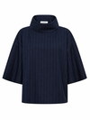 CO' COUTURE BLUSE, GABIE PIN FUNNEL NAVY