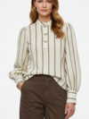 GOSSIA BLUSE, ANNEMAI OFF WHITE/BROWN STRIPES