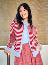 BLACK COLOUR STRIK CARDIGAN, DELL RED