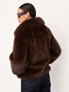 CO' COUTURE JAKKE, AIKO FURRY DARK BROWN