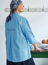 WAUW SKJORTE, LUNA BLUE WITH NAVY