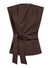 CO' COUTURE TOP, LUNA PLEAT DARK BROWN