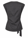 CO' COUTURE TOP, ELORA CHECK PLEAT DARK GREY