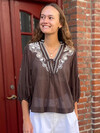 GOSSIA BLUSE, NOURA BROWN-CREME