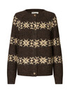 LOLLYS LAUNDRY CARDIGAN, PADOVA DARK MOKKA