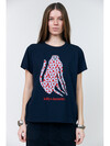 LOLLYS LAUNDRY T-SHIRT, ROMA CAT DARK BLUE