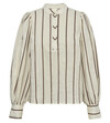 GOSSIA BLUSE, ANNEMAI OFF WHITE/BROWN STRIPES