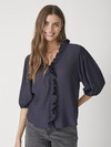 CO ´ COUTURE BLUSE, ANIKA FRILL NAVY