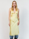 LOLLYS LAUNDRY MIDI KJOLE, CLARI LIGHT YELLOW
