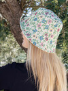 BLACK COLOUR BUCKET HAT, FREJA FLOWER JACQUARD
