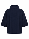 CO' COUTURE BLUSE, GABIE PIN FUNNEL NAVY