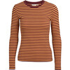 BASIC APPAREL TEE, LUDMILLA 802 BUCKSIN/BORDEAUX