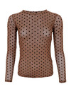 BLACK COLOUR MESH BLUSE, JENNIE DOTTED NOUGAT
