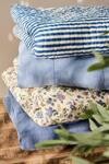 IB LAURSEN VATTÆPPE, 07923-13 QUILT HVID BLÅ STRIB