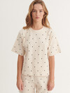 BASIC APPAREL T-SHIRT, ANNELI 482 BIRCH/BLACK