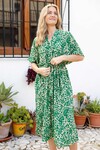 BLACK COLOUR KJOLE, LUNA KAFTAN TIE GREEN LEO