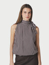 NEO NOIR TOP, VEDA STRIPE DARK BROWN