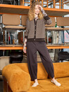 BLACK COLOUR CARDIGAN, DELL STRIPE