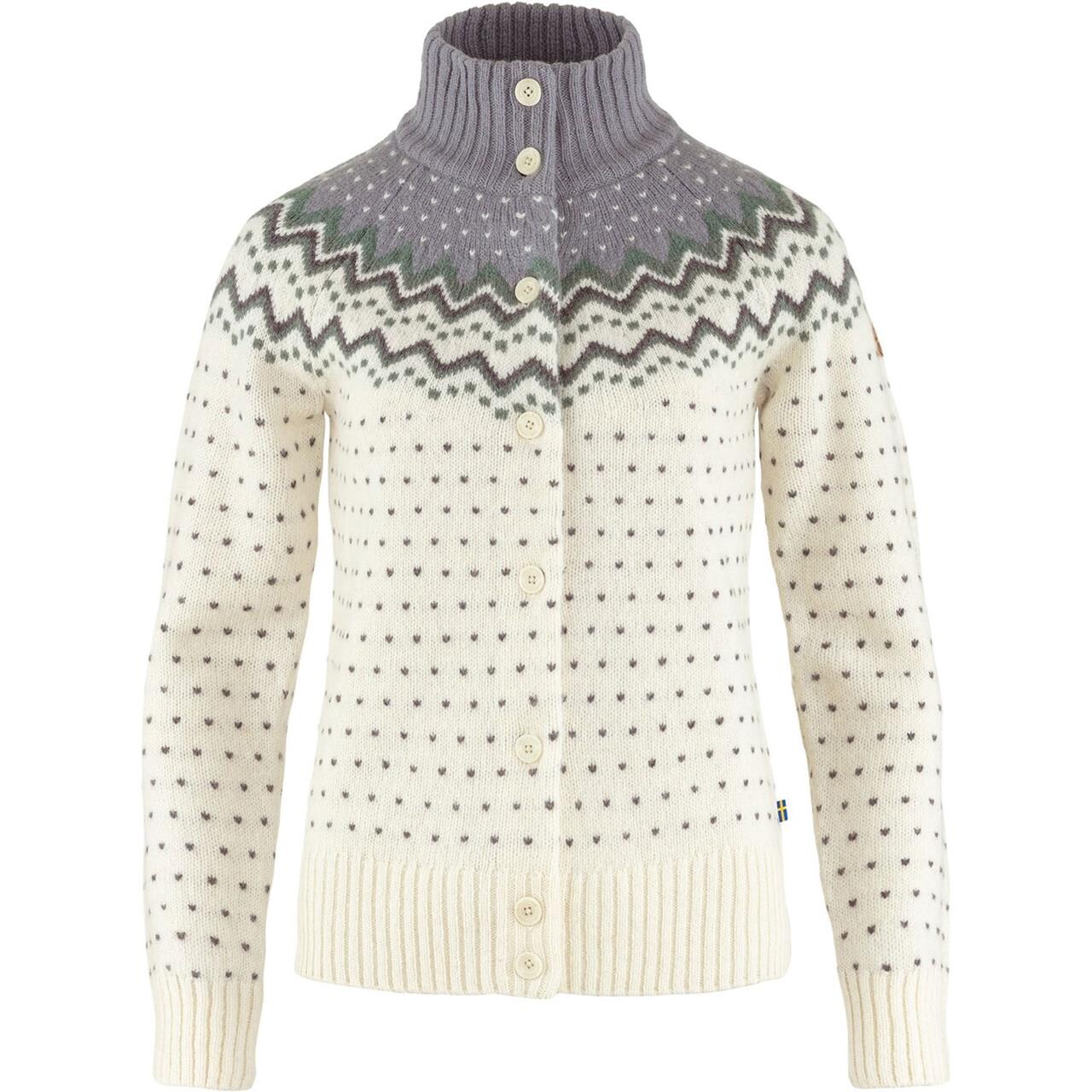 Fjällräven Womens Övik Knit Cardigan (Vit (CHALK WHITE-FLINT GREY/113-055) Small)