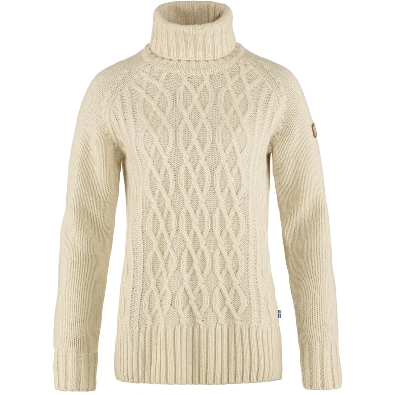 Fjällräven Womens Övik Cable Knit Roller Neck (Vit (CHALK WHITE/113) X-small)