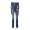 Please Classic Red Flower Jeans 