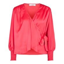 Co'Couture Red Leika Wrap Blouse