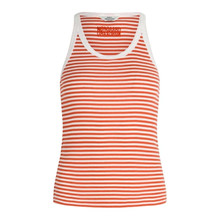 Mads Nørgaard Cherry Tomato/White 2x2 Cotton Stripe Carry Top