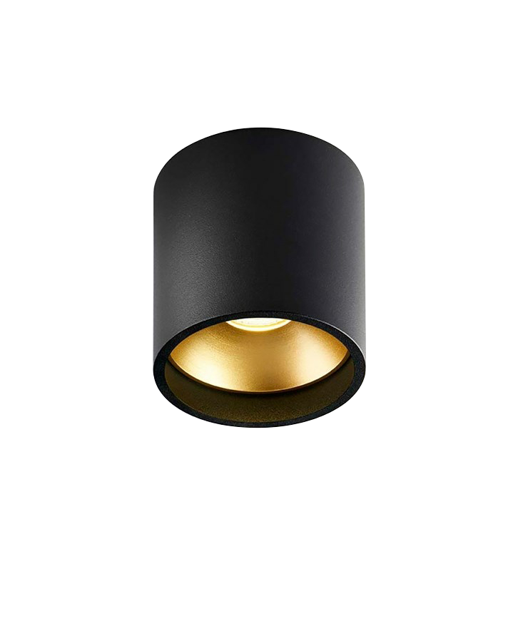 Solo Round Ceiling Lamp 3000k Black Gold Light Point