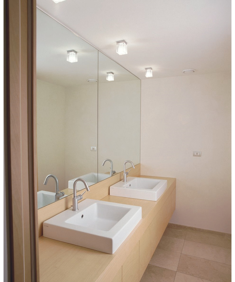 Ice cube downlight/påbyg loftlampe frostet fabbian