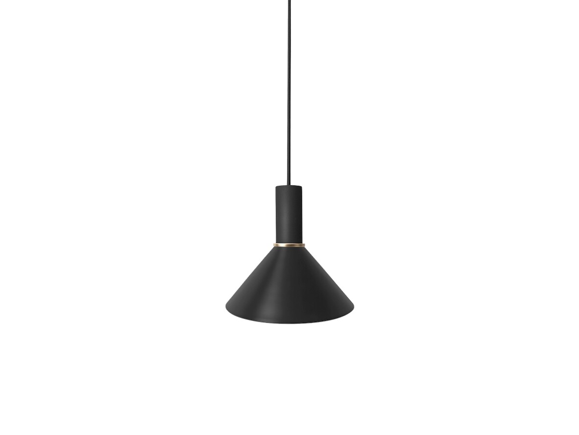 ferm LIVING - Collect Cone Hanglamp Low Glossy Black/Brass ferm LIVING