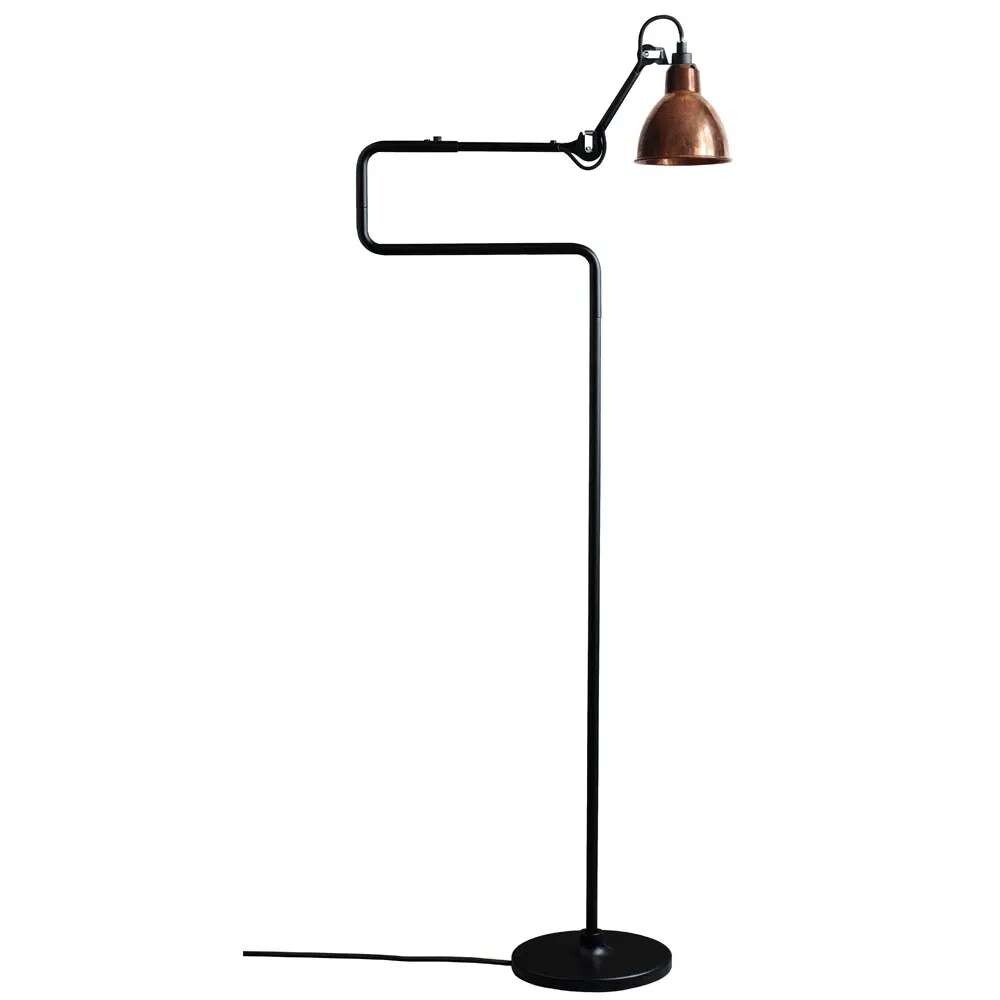 DCW - 411 VloerLamp Zwart/Raw Koper Lampe Gras